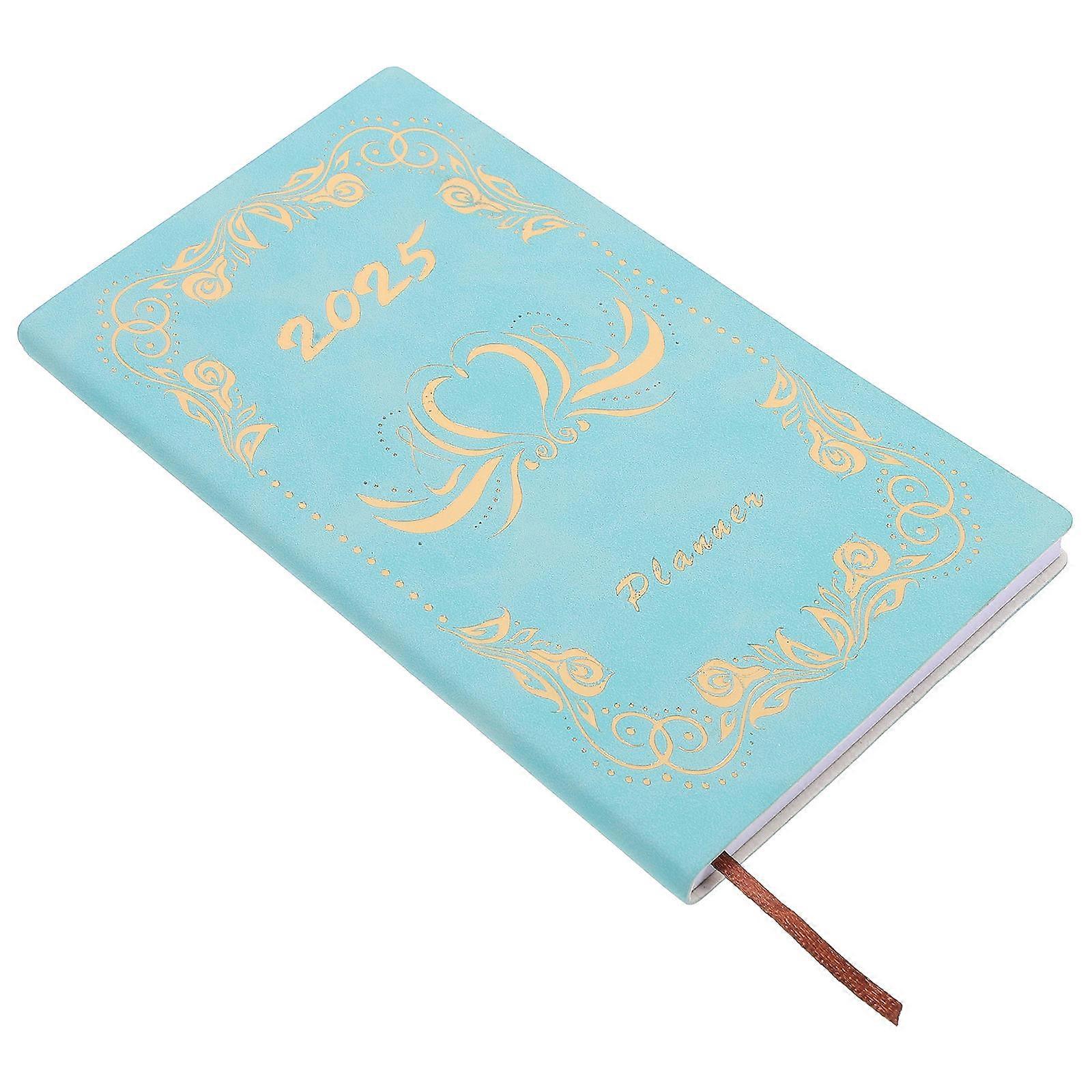 Agenda Planner Book Portable Notebook For Students Sky-Blue Color Rectangular Design For Daily Planning 1Set
