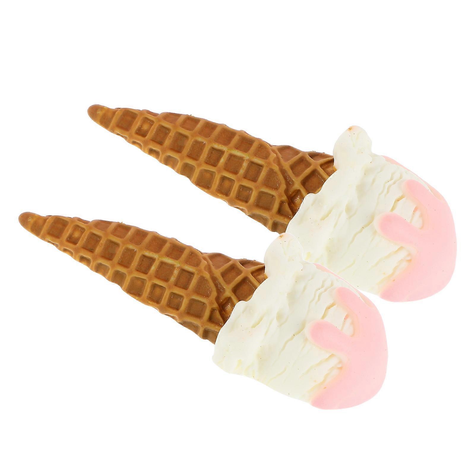 Fake Ice Cream Model for Decoration 2Pcs Lifelike Decorative Props