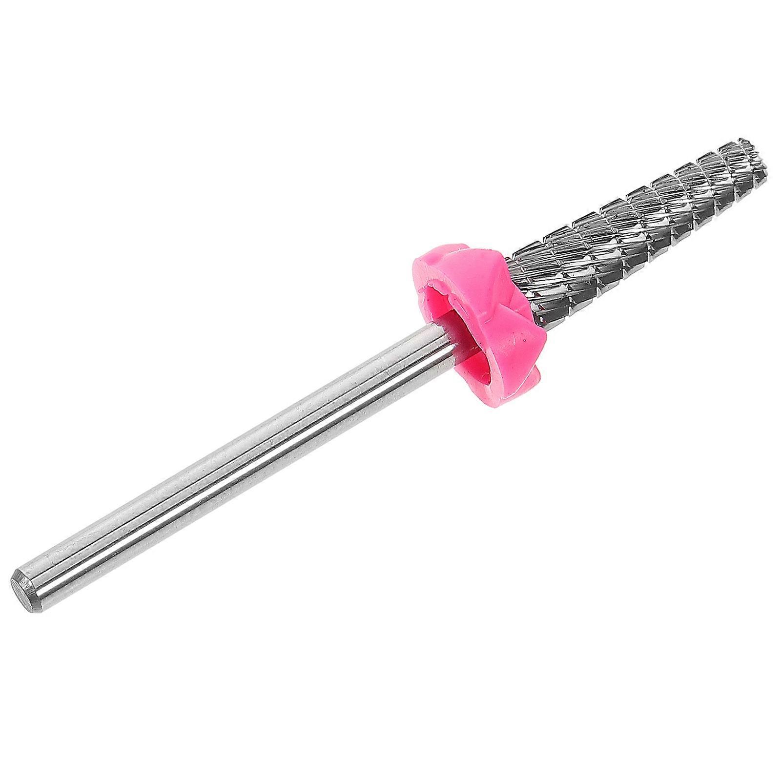 2Pcs 5-In-1 Tungsten Carbide Nail Drill Bit For Professional Salon Use Gel Polish Removal Tool Pink