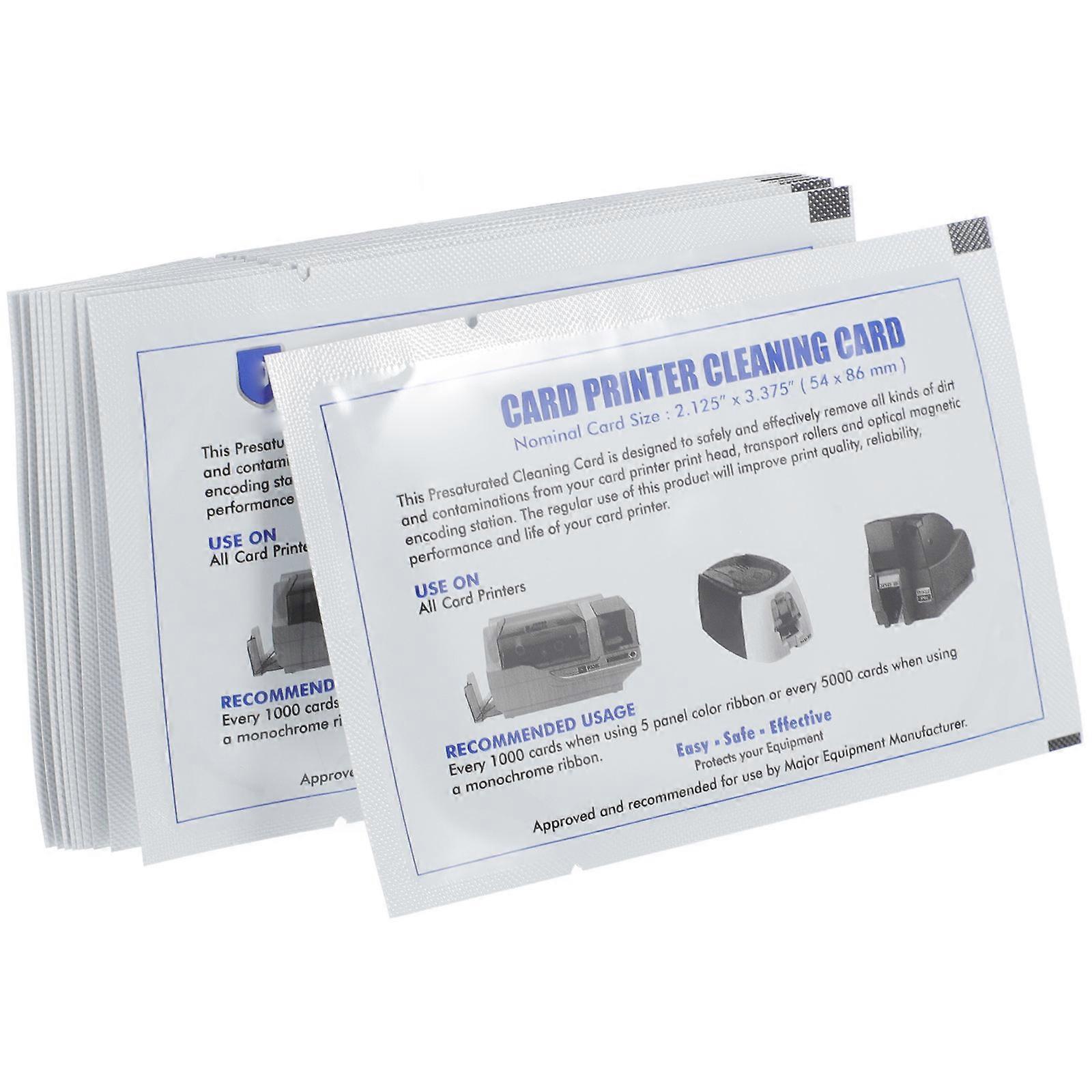Card Reader Terminal Cleaner White Rectangular For Weekly Cleaning Size 12.50X8.00X0.10CM Magnetic Head Cleaning 10Pcs