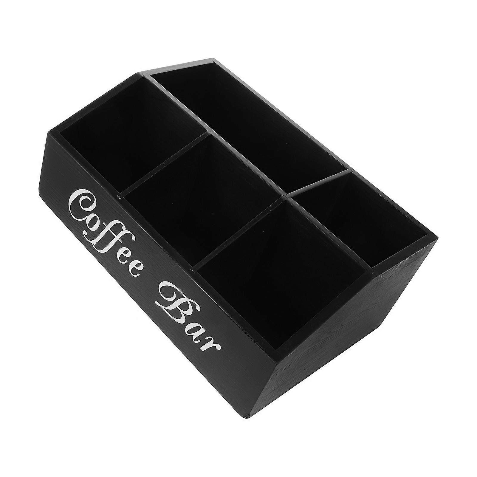 Functional Coffee Syrup Organizer For Cafe Use 32.00X21.00X13.00CM Black Rectangular Storage 2Pcs