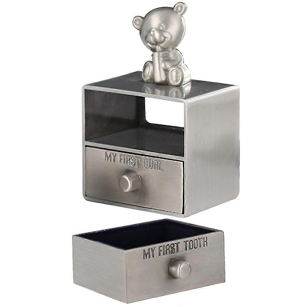 Curl Keepsake Box 2Pcs Multi-Functional Organizer For Home Decoration In Silver