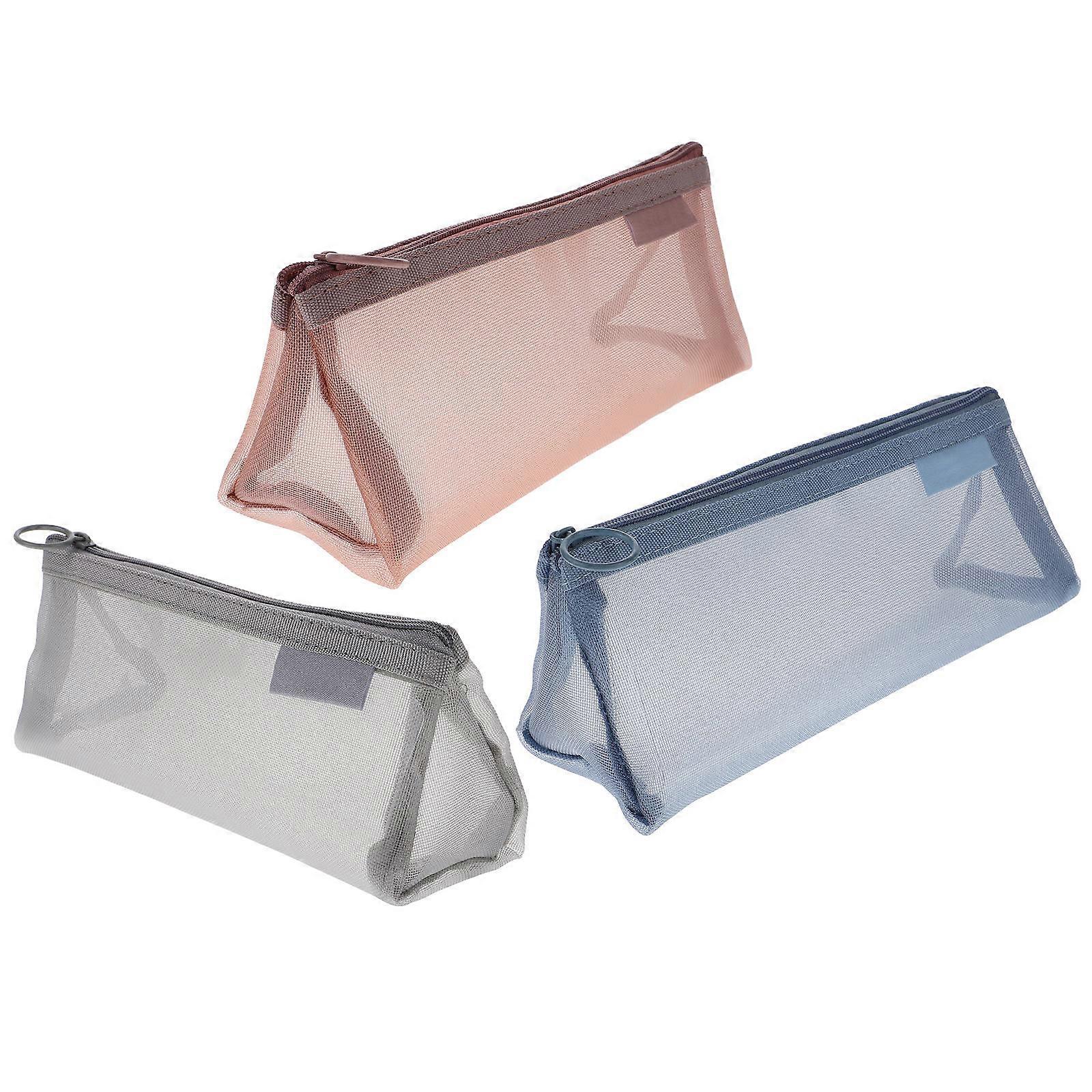 Transparent Mesh Pencil Case Large Capacity for Storage 15Pcs Set