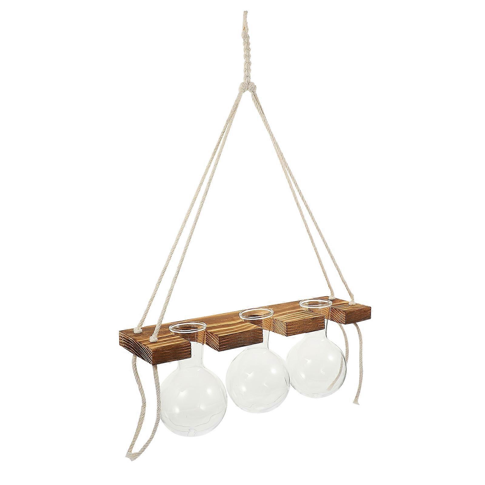 Transparent Wall Hanging Hydroponic Planter for Storage 3Sets Glass Vases