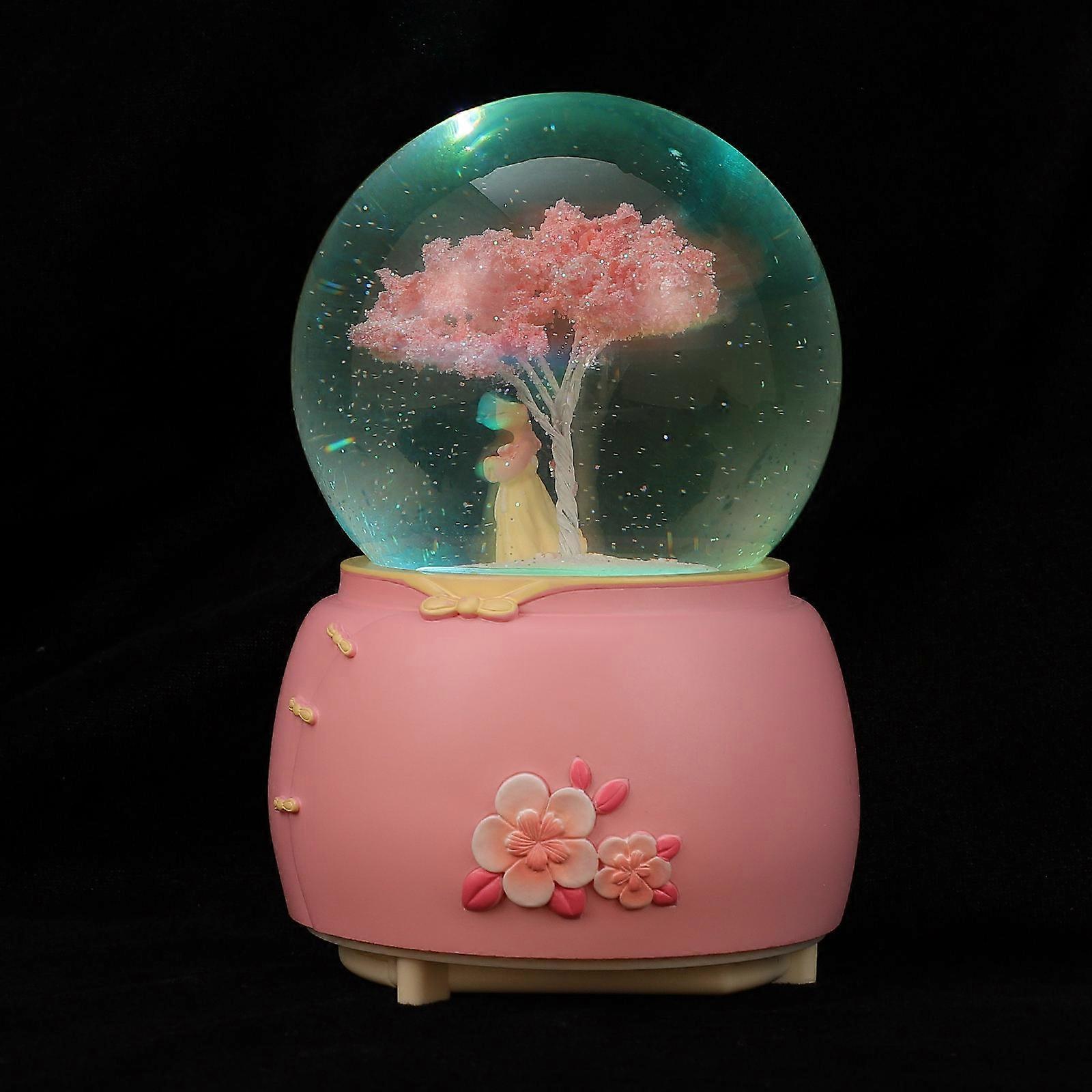 Music Box Adornment Pink Color Function for 2Pcs Ornaments