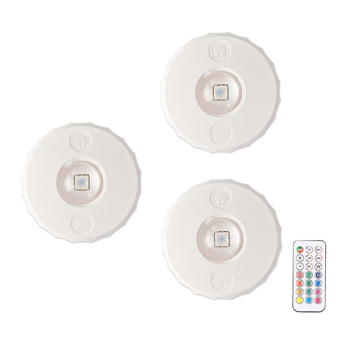 Puck Lights LED RGB Dimmable Under Cabinet Lighting with Remote 3PCS