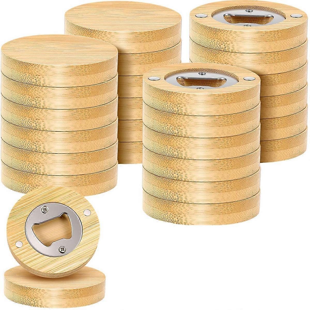 24 Counts Magnetic Bottle Opener with Bamboo Design