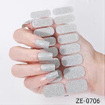 Solid Color Onion Pink Glitter Nail Polish Films, Flash Nail Stickers for Nail Art, With Nail File
