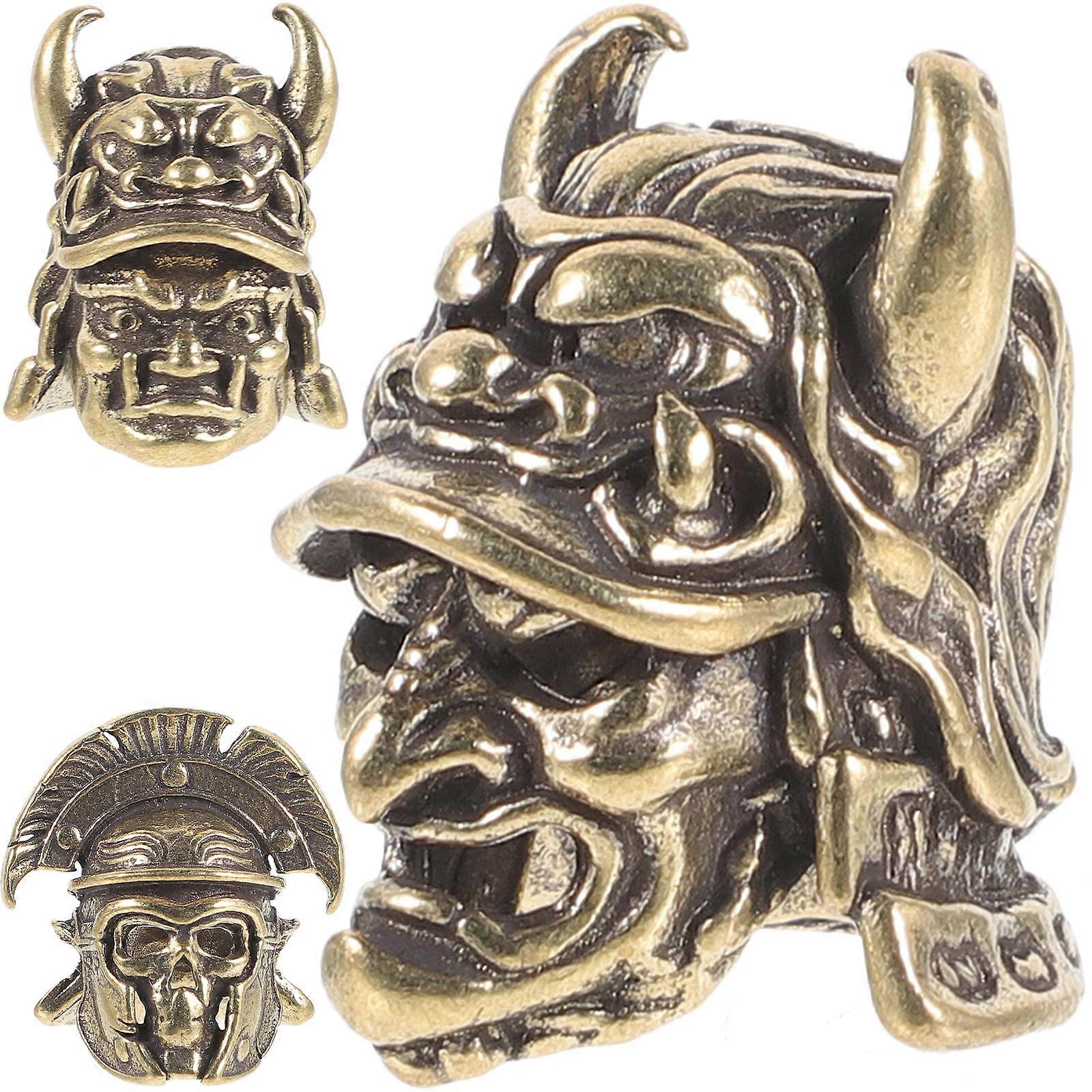 Vintage Brass Samurai Pendant for Creative DIY Accessories 15Pcs