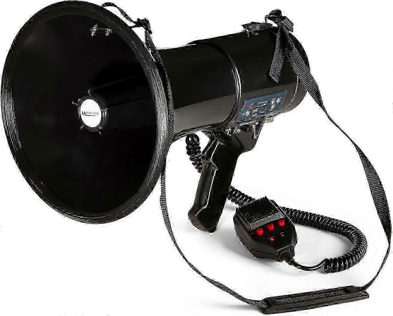 Auna 80 W Megaphone Mega080usb - Speech Modes Siren Or Whistle Mp3 Player And Usb Port Strap Range Up To 700 M Versatile Plastic Chassis And Black Sho