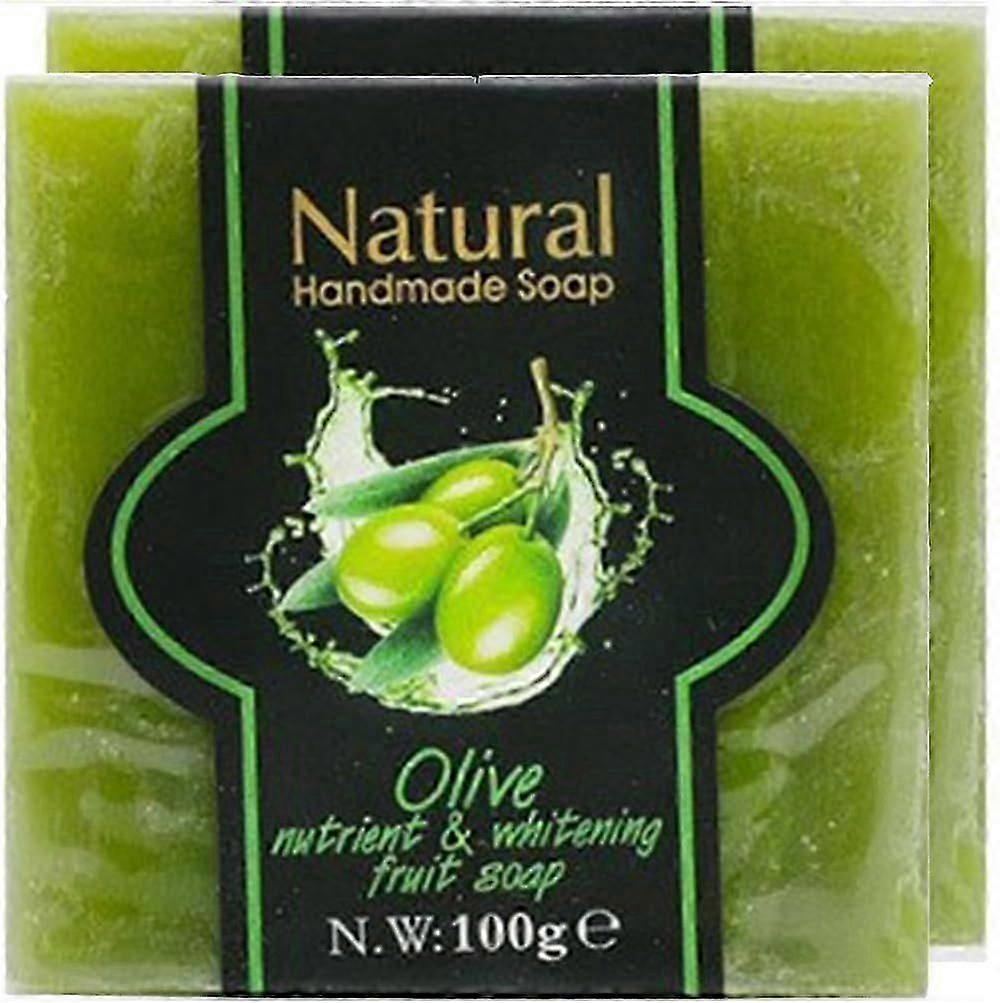 2 قطعة صابون زيتون للوجه والجسم ، مزيل البقع الداكنة ، زيوت زيتون التنظيف العميق ، صابون طبيعي مصنوع يدويا ، لطيف ، لجميع أنواع البشرة للرجال والنساء