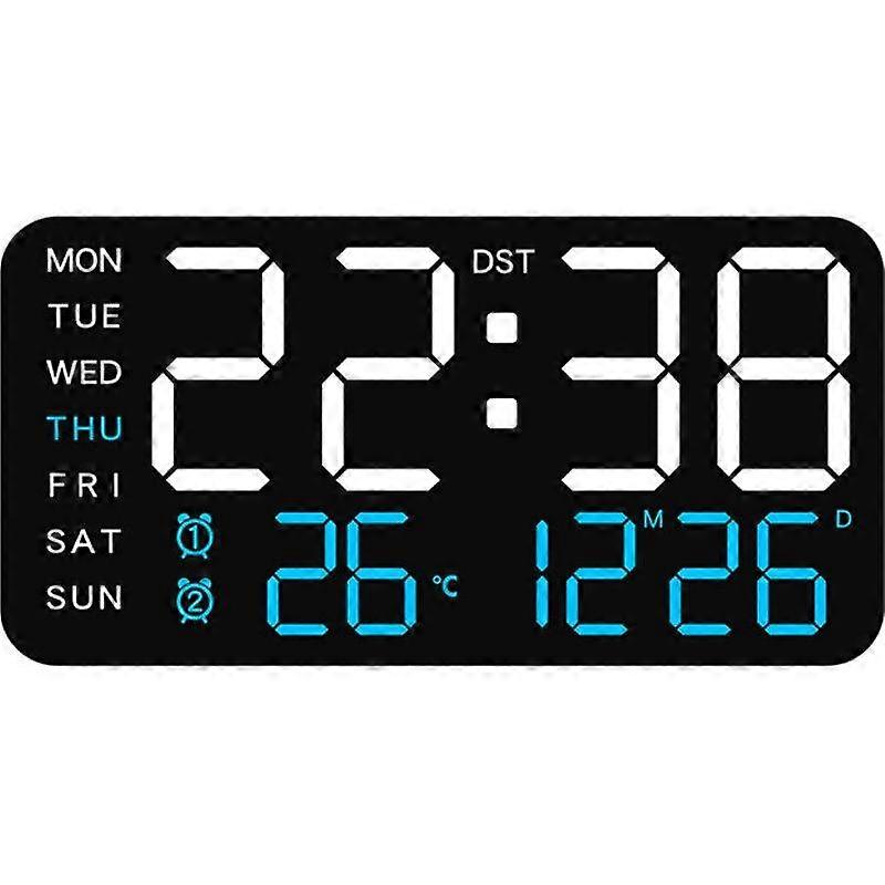 Modern Ultra-Thin Borderless LED Digital Clock with Large Display for Bedroom Office or Classroom