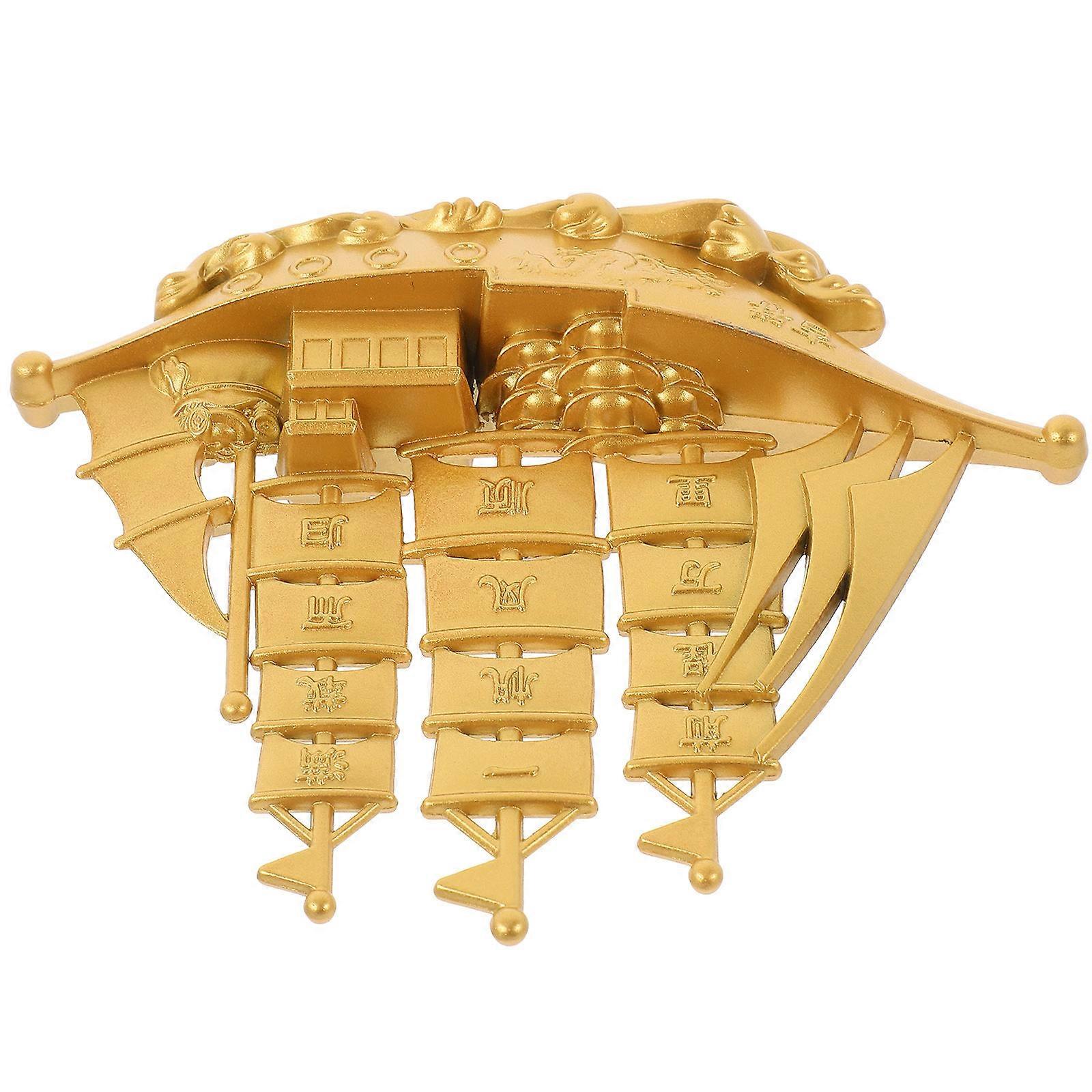 Goldene Legierung Boot Modell Desktop Kleine Boot Simulierte Decor