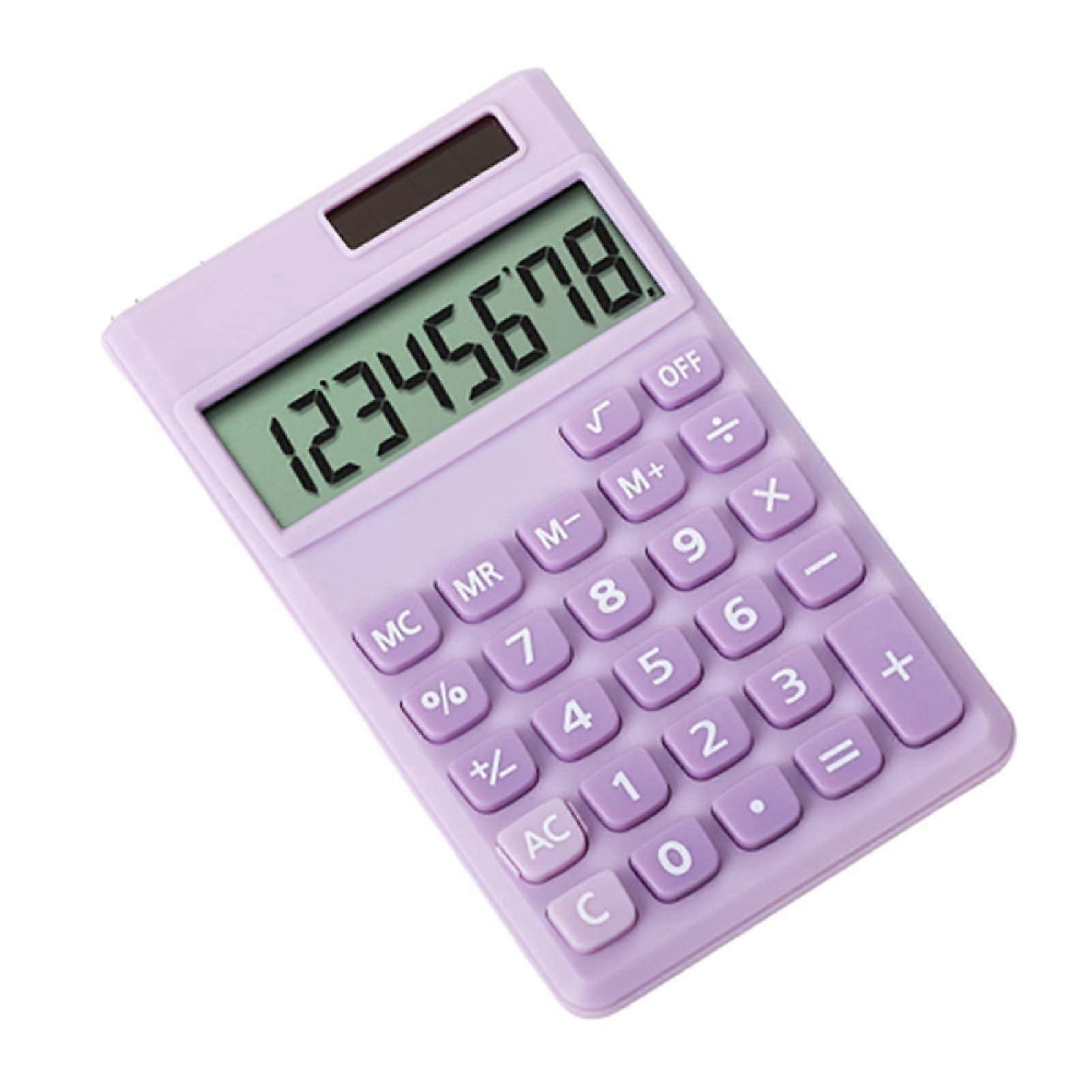 Mini Calculators, Pocket Calculator 8-Digit Solar Battery, Desktop Calculators,Calculator,Standard Function Simple Calculator Small,Purple