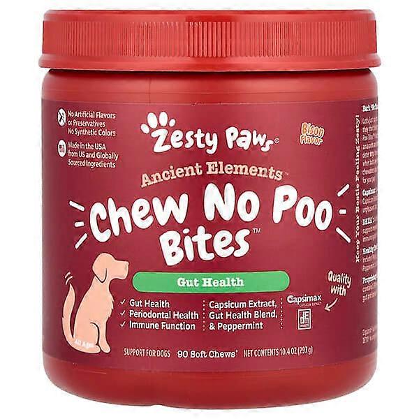 Zesty Paws, Ancient ElementsÂ®, Chew No Poo Bitesâ¢, For Dogs, All Ages, Bison, 90 Soft Chews, 10.4 oz (297 g)