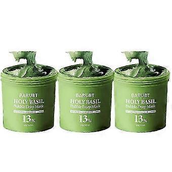 Mascarilla facial profunda con burbujas de albahaca sagrada 3X - para todo tipo de piel - Mascarilla facial de limpieza profunda 90 g