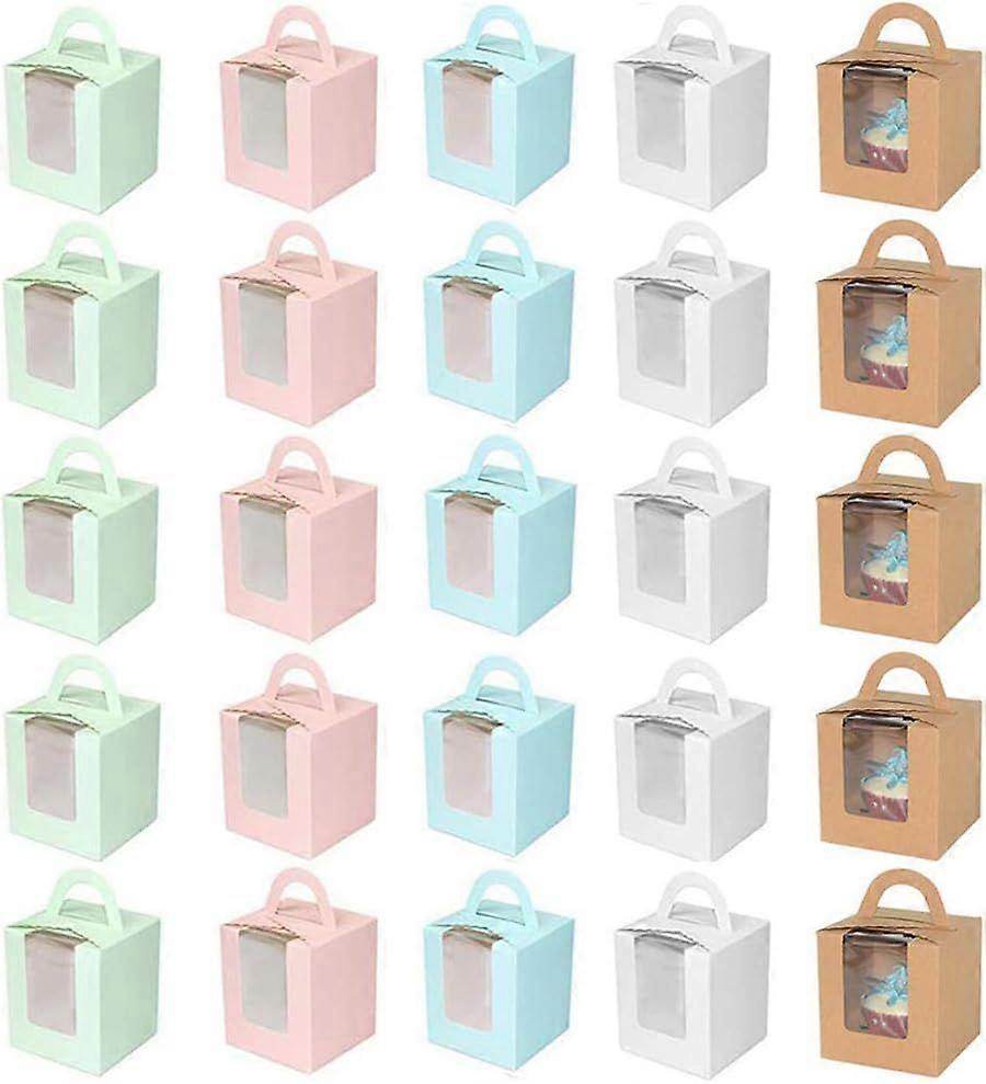 25 Pieces Cupcake Gift Boxes,Bakery Boxes,Individual Cupcake Containers,with