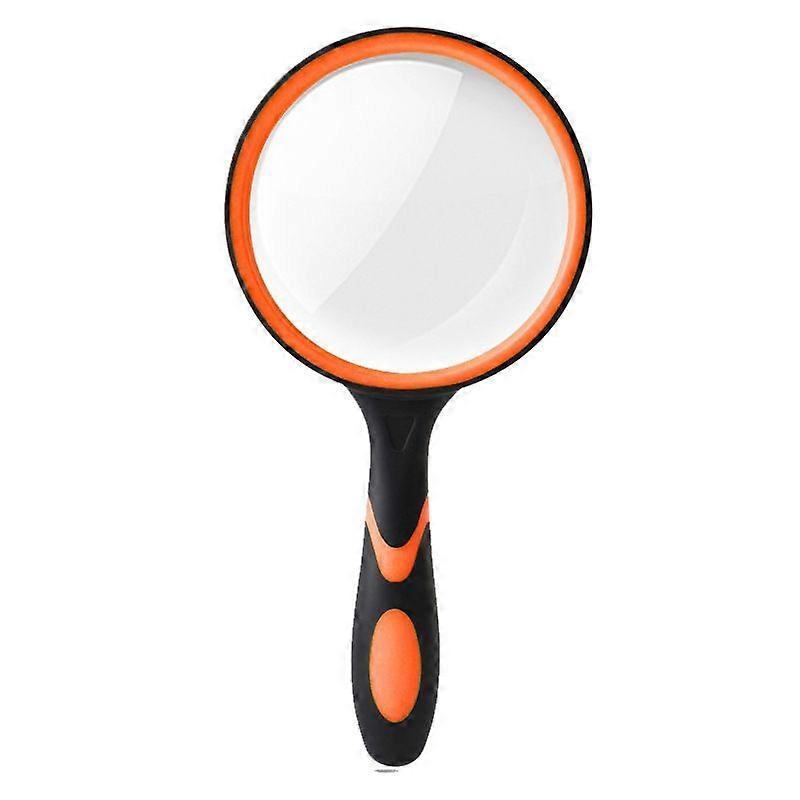 60mm Handheld Magnifying Glass Shatterproof Reading Magnifier for Elderly and Children, Real Glass Lens with Non-Slip Rubber Grip for Hobby and Scienc