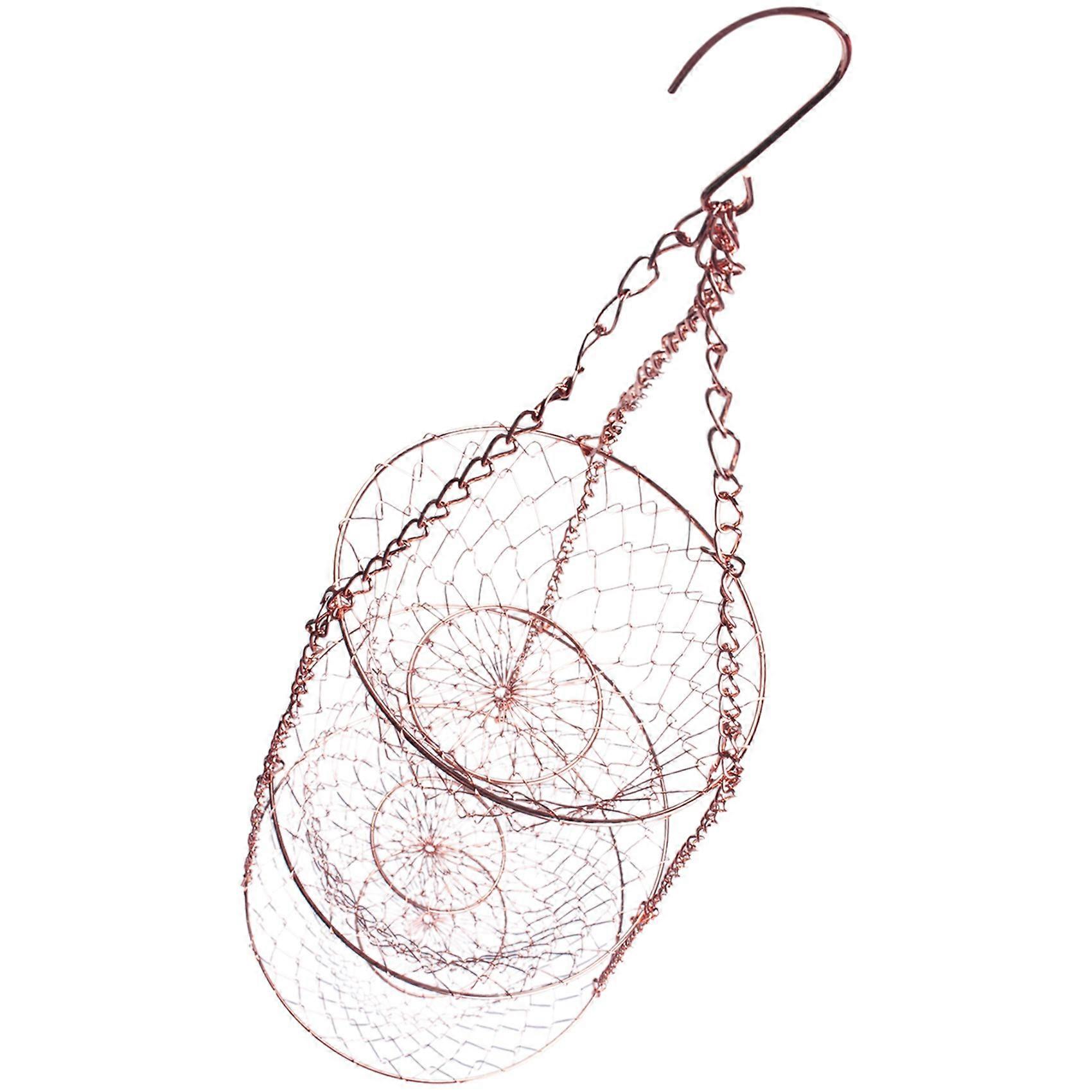 3 Tier Fruit, Vegetable Kitchen Storage Basket Hanging Basket(Copper)