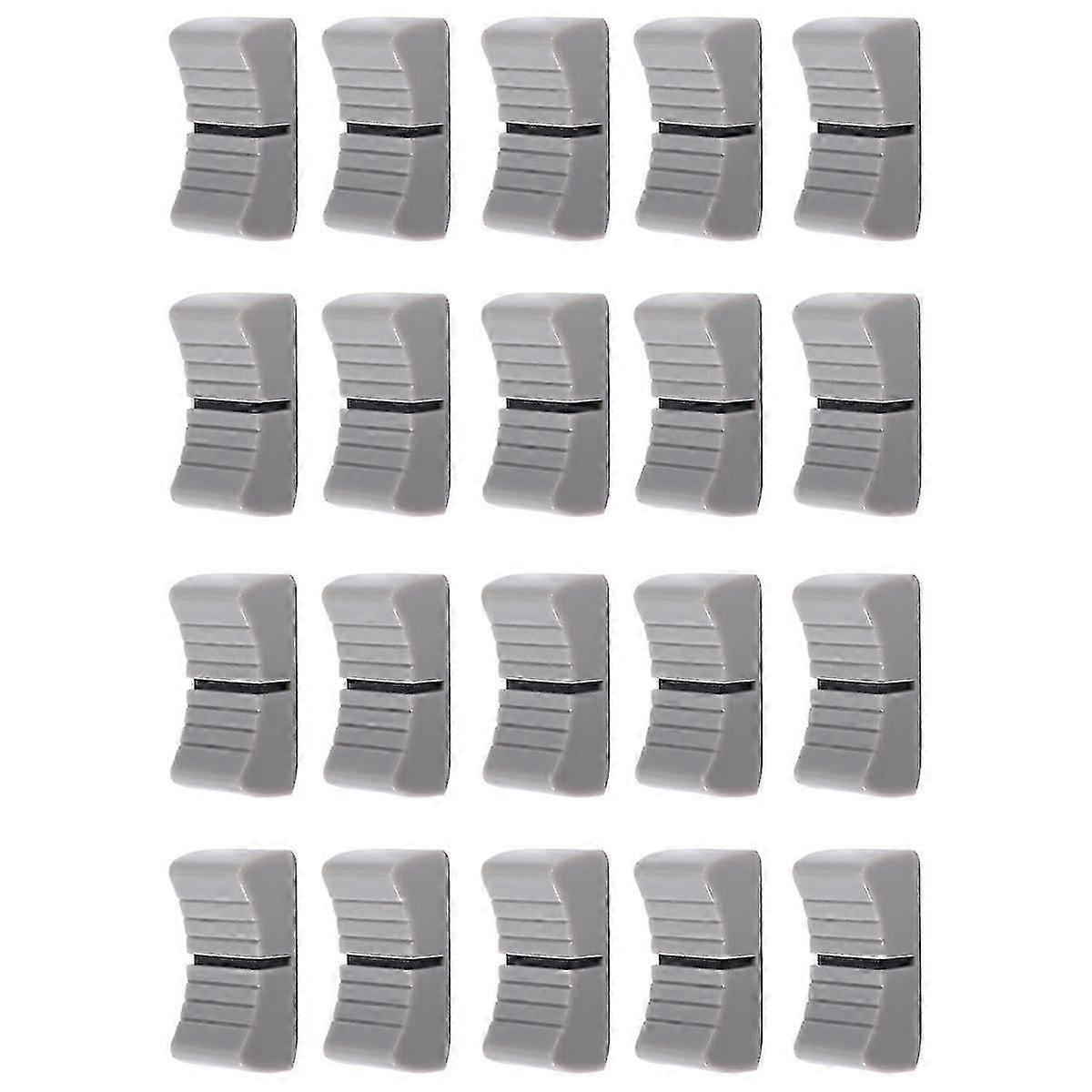 20Pcsコンソールミキサースライダーフェーダーノブ、ポテンショメータグレーノブ用