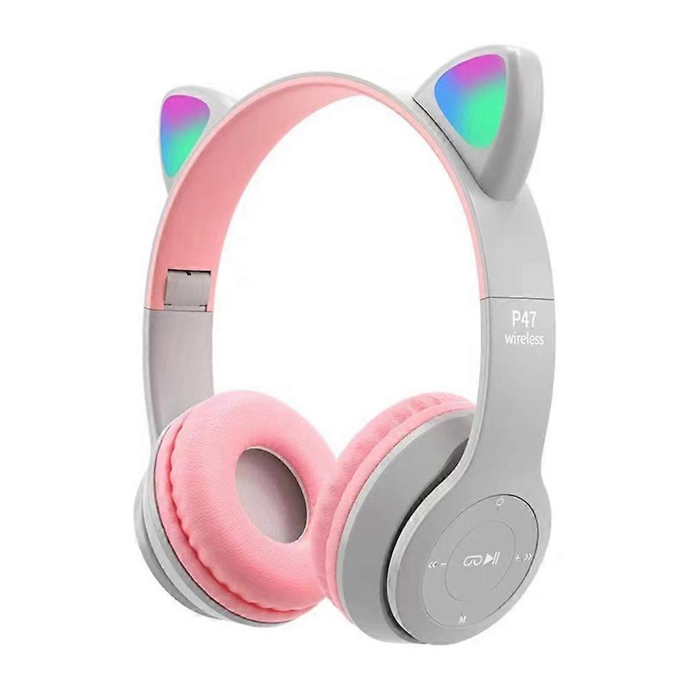 Foldable Headset with Mic, RGB LED Light for Gift School Gaming B