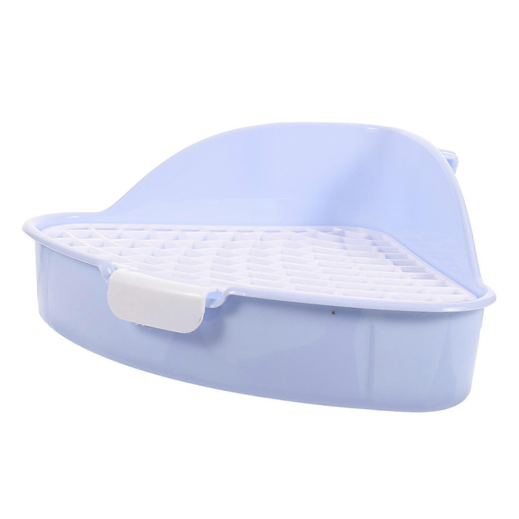 Plastic Rabbit Litter Box Triangular Toilet Tray With Heightened Fence For Splash Prevention, For Rabbits, Guinea Pigs