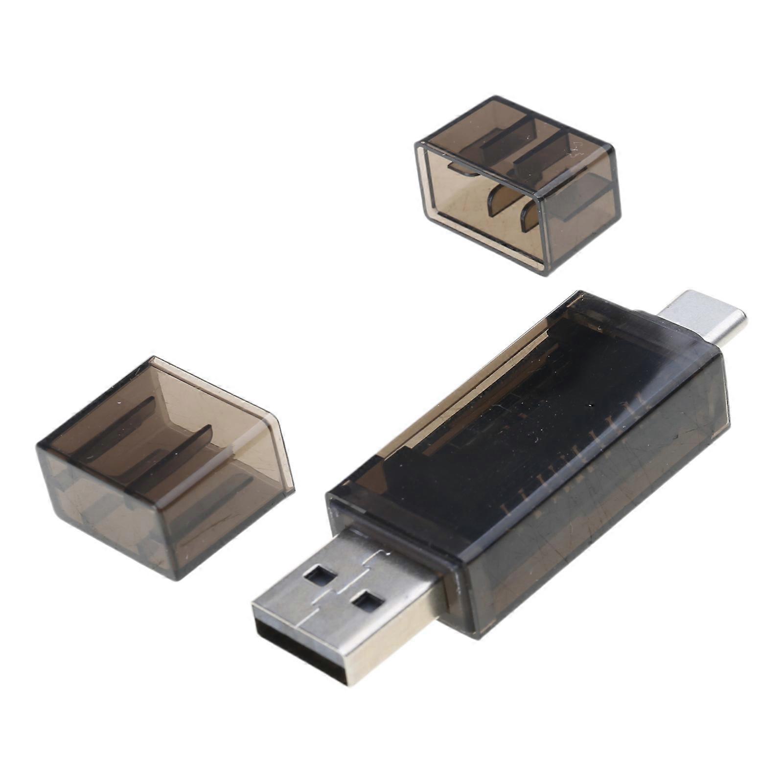USB 3.0 Fast Speed Multiple Card Reader for SDTF Cards with Two Slot and Type C OTG Functionality Multicolor