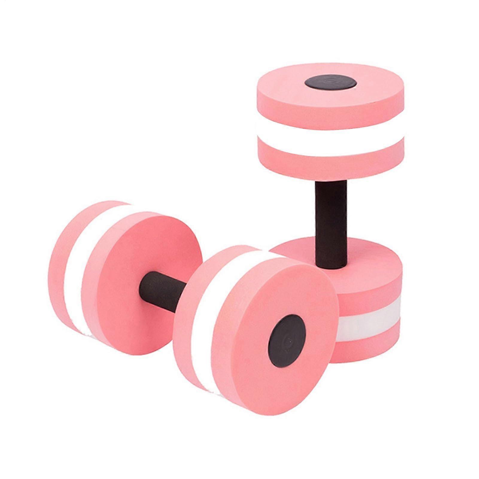 Water Foam Dumbbells Pool Water Weights Floating Dumbbells Multifunctional Pink 1 Pair
