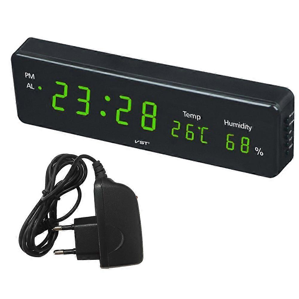 led digital alarm clock electronic clock with green temperature hygrometer