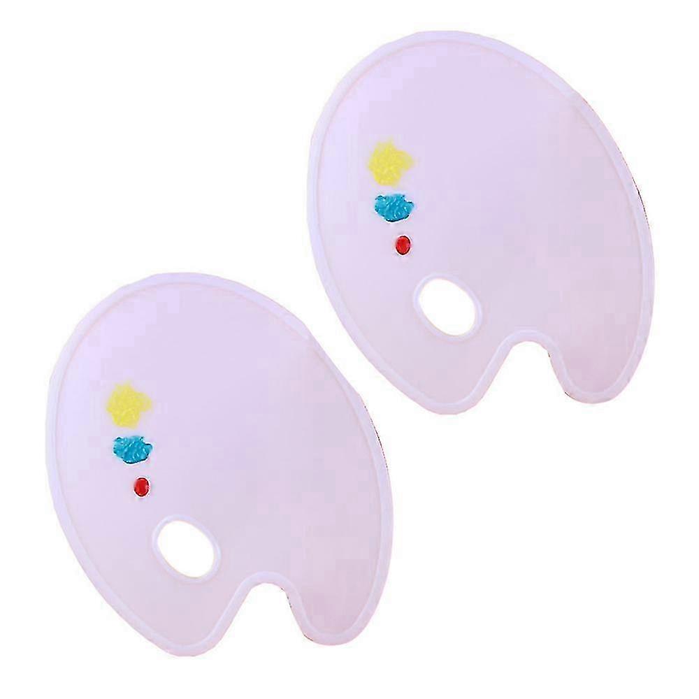 Elliptical flat plastic color palette PP hand-painted color palette for adults, children and students