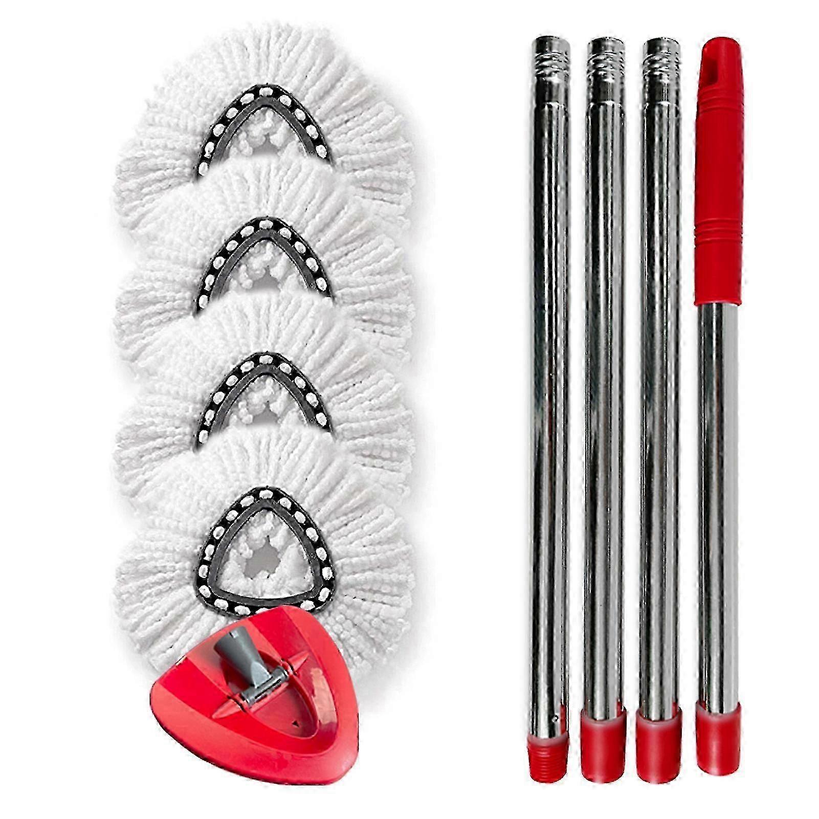 Rotating Replacement Set Microfiber Refills with Mop Head Base and Stainless Steel Handle for 1 Tank System 2025