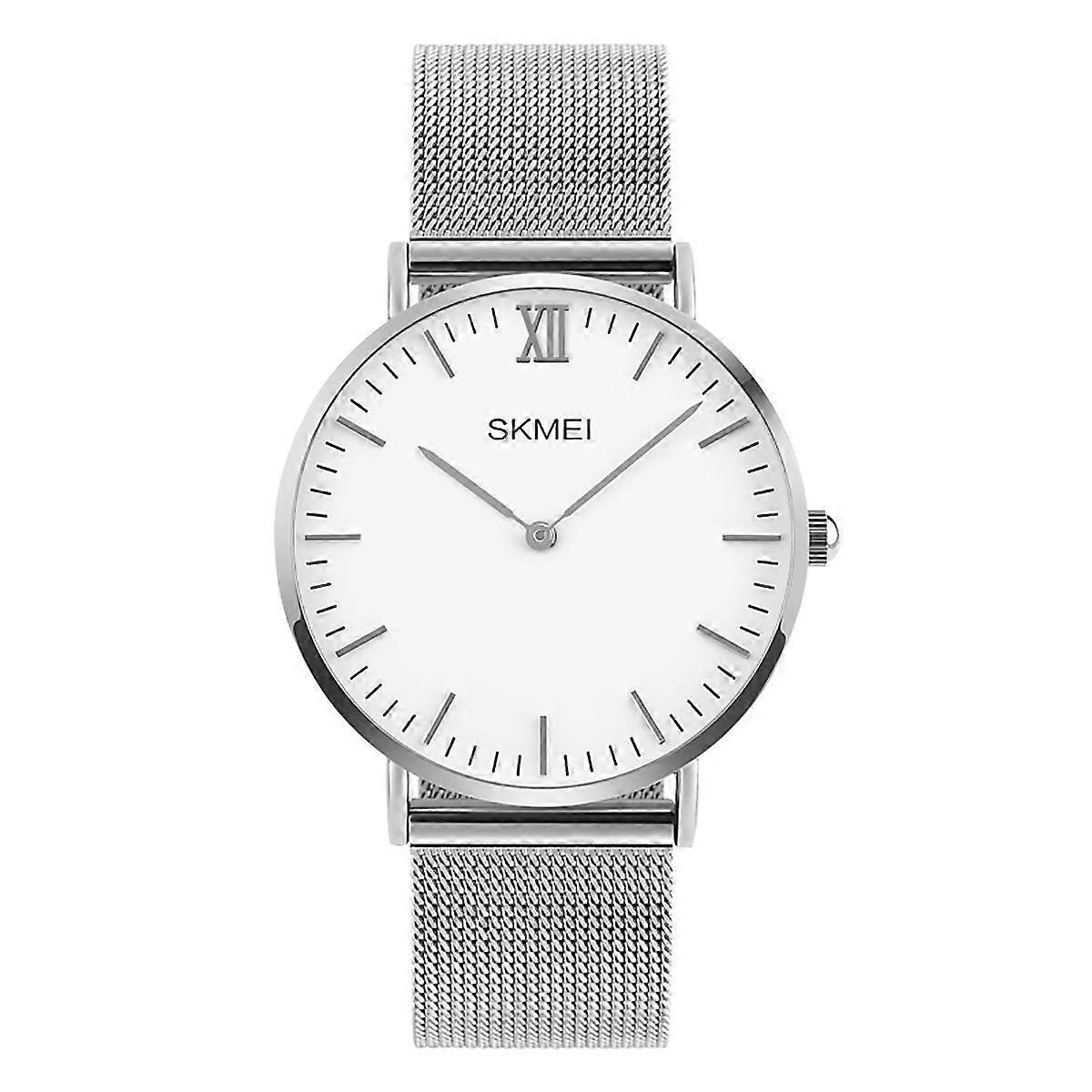 Thin Silver Watch Mens Metal Comfortable Strap Clear Display Quick UK Dispatch