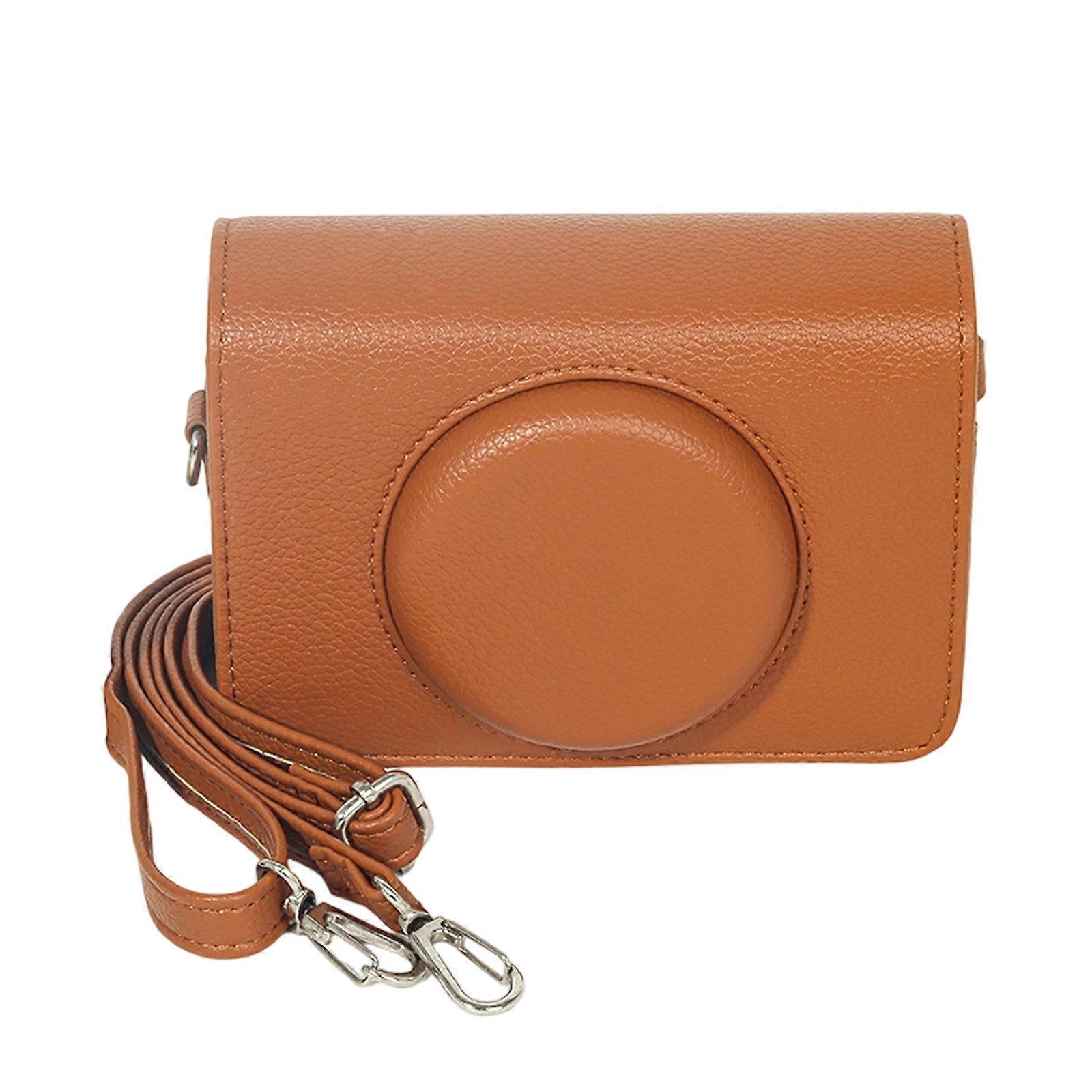 Weather Resistant Camera Pouch Ergonomic Design Easy Carry Strap Protective Shell For C210R Camera Travel Enthusiasts  brown