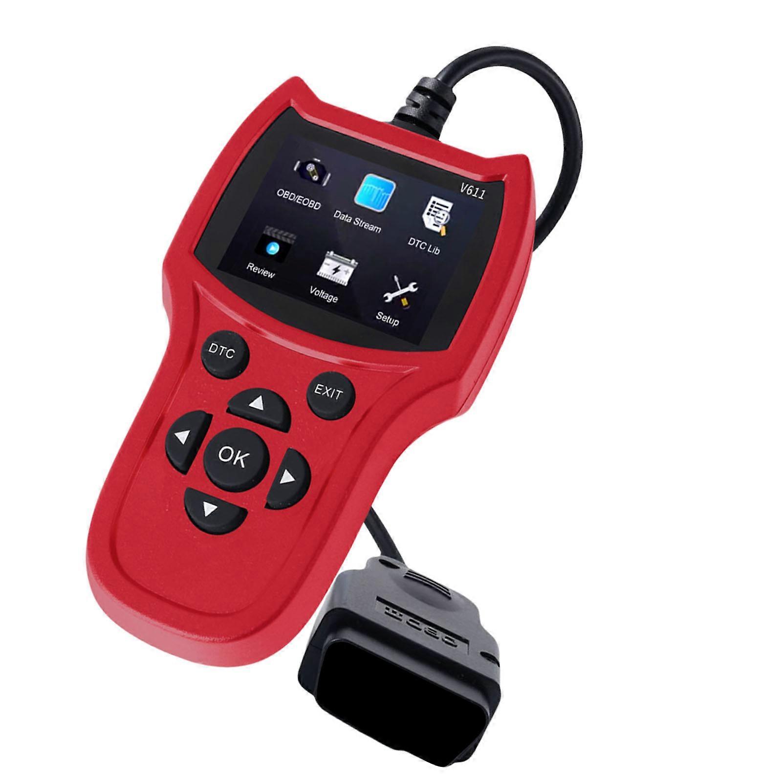 OBDII/EOBD Scan Tool for All OBD2 Vehicles Color Screen Car Code Reader with I/M Readiness OBD2 Scanner Diagnostic Tool  Red