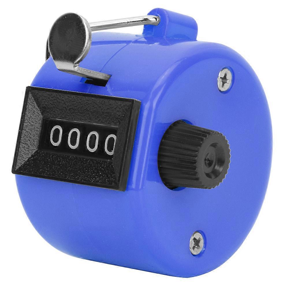 BERM Hand Tally Counter 4-Digits Plastic Knob Reset Handheld Counting Tool with HookBlue