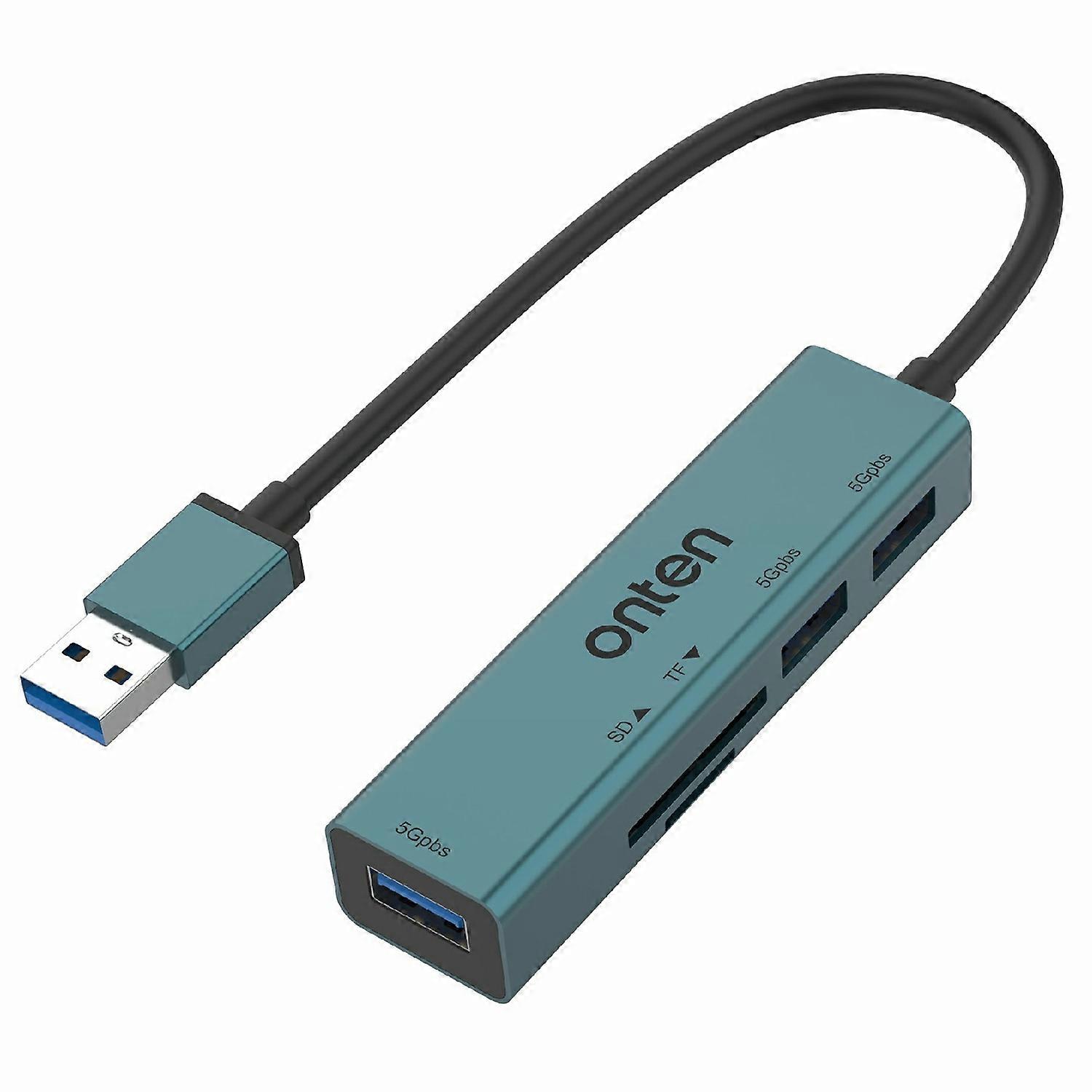 ONTEN 5223 5 in 1 USB 3.0 Hub Expansion Dock 3xUSB3.0 TF SD Card Reader Adapter