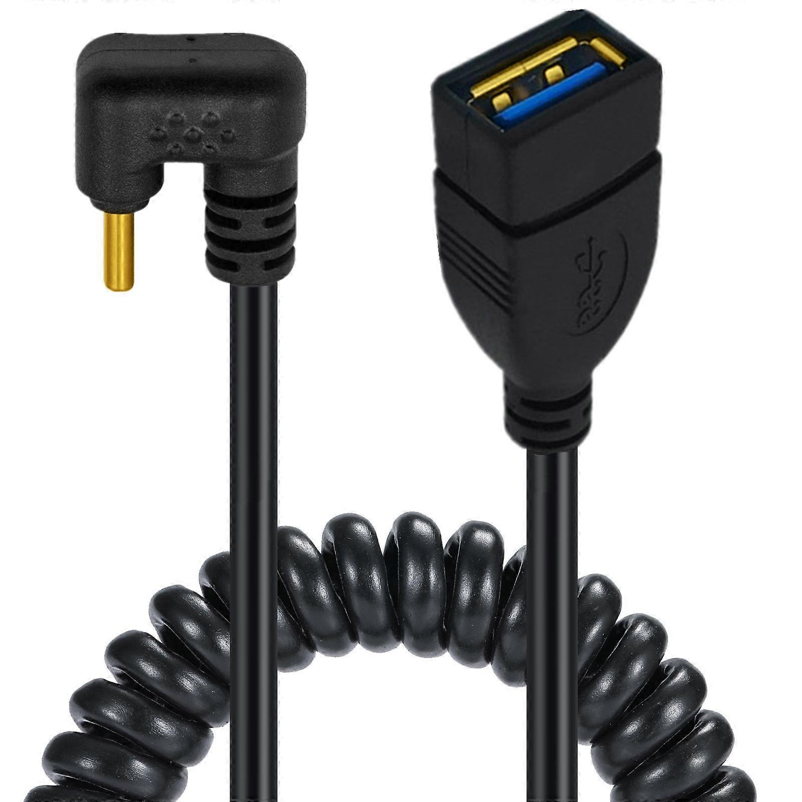 USB-A-auf-USB-C-OTG-Datenkabel mit Spiralladefunktion, unterstützt Schnellladen und effiziente Datenübertragung mit 5 Gbit/s, mehrfarbig