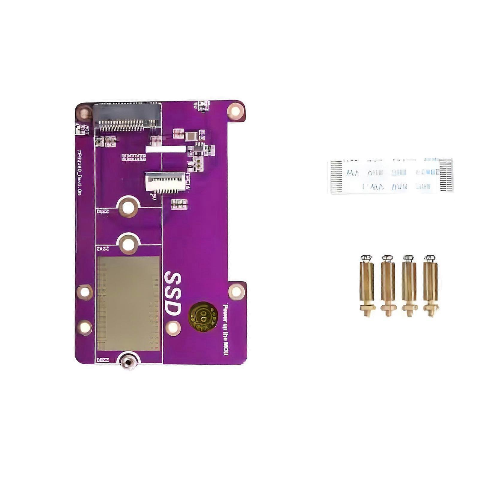 Fast Tranbfer PCIe to M.2 NVME SSD Adapter For RPI5 Powerful Expansion Board for 2280/2242/2230 SSD Multicolor
