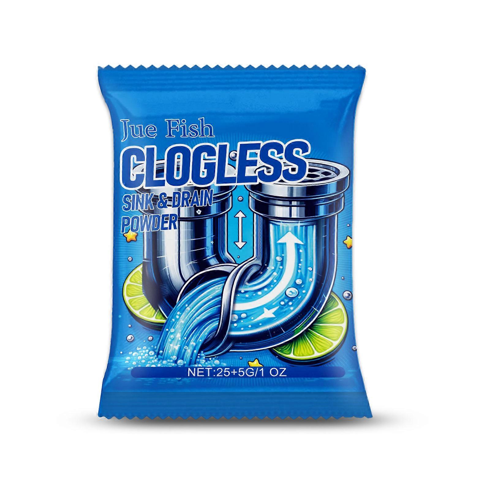 Jue-Fish Drain Remover Pipe Cleaner Decontaminate Deodorant Quick Dissolves Clogged Drain Remover
