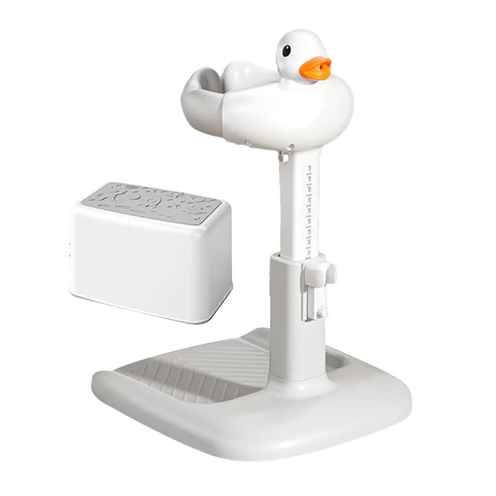 Toddler Shower Stand AntiSlip Bath Stand Adjustable Height For Kids Gray Bathtub Standing Support