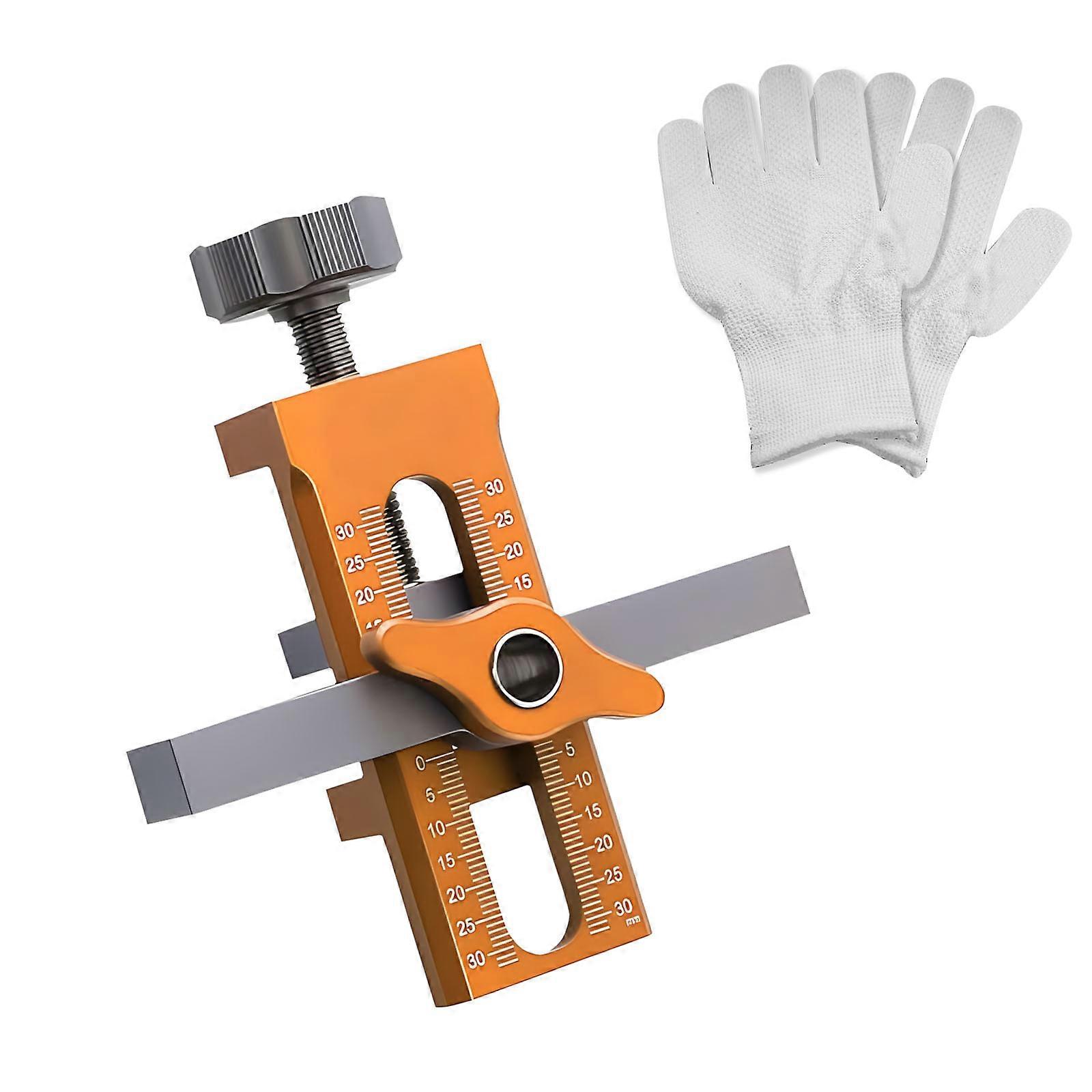 Easy To Use Cabinet Hardware Positioning Aid Equipped With Fast Adjust Knob And Locking Lever For Secure Marking And Drilling Operations  Yellow