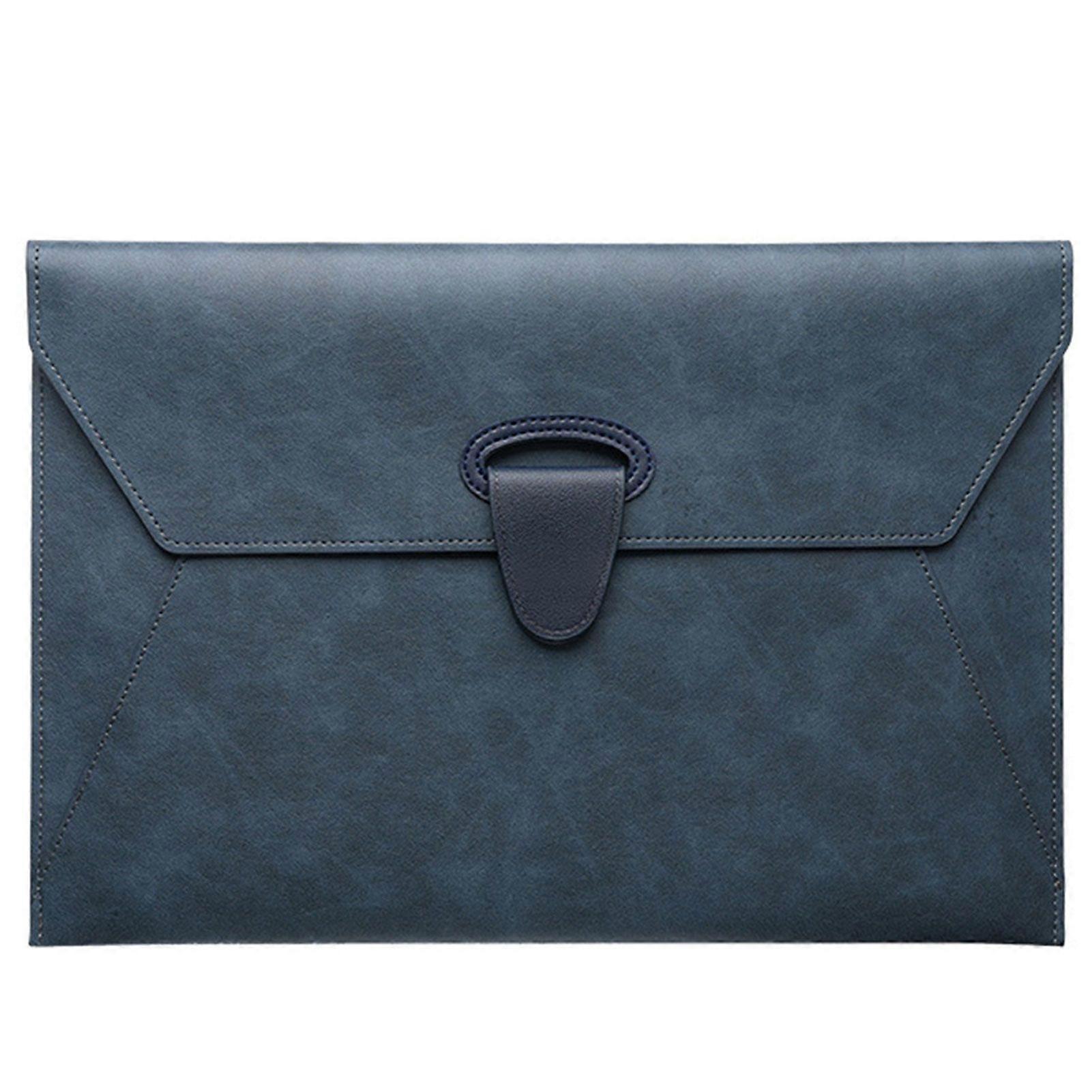 A4 Leather Document Folder Waterproof PU File Bag for Business Travel Office Meetings Interviews with Card Slots