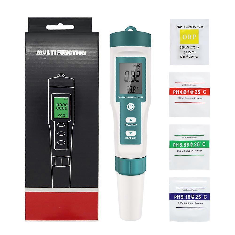7 In 1  PH Meter ORP Meters TDS Salinity Testers EC Temp Detector Water Quality Monitor Test Tool Filter for Pool