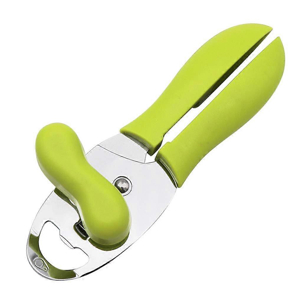 Electric Can Opener with Smooth Edge Technology, Heavy Duty Manual Design, Soft Grip Handle, Green