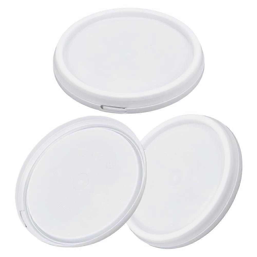 3Pcs White Plastic Snap-on Pail Lid 8.5 Inch in Diameter Plastic Bucket Lids Reusable Pail Lids White Pail Lid for Reusable Replacement Cap for 5L Buc