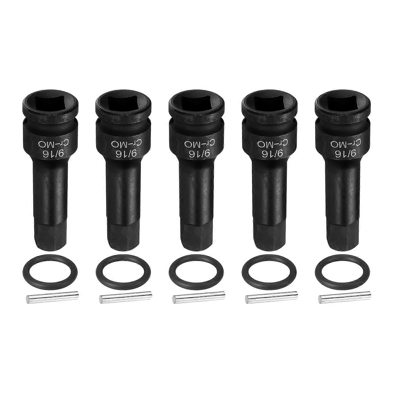 5pcs 9/16 Inch 1/2 Drive Impact Socket Set CRMO Steel 6 Point Hex Bit for Power Tools