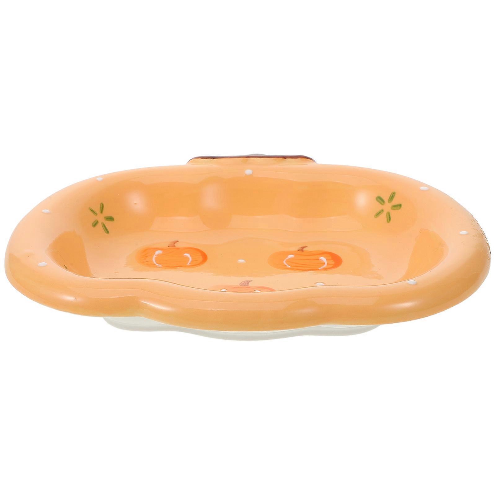 Ceramic Pumpkin Shaped Serving Plate for Food Serving