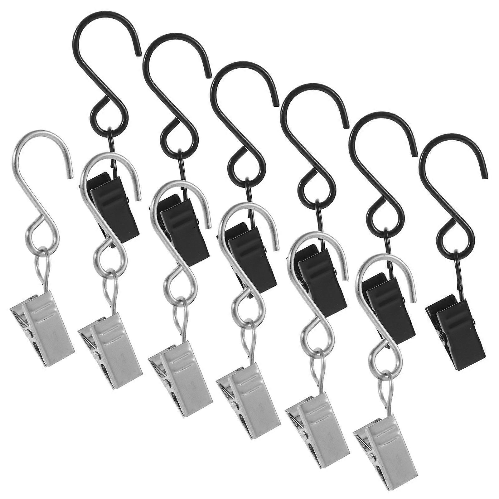 S-Shaped Iron Curtain Hooks for Hanging Curtains 20Pcs Multi-Use Set