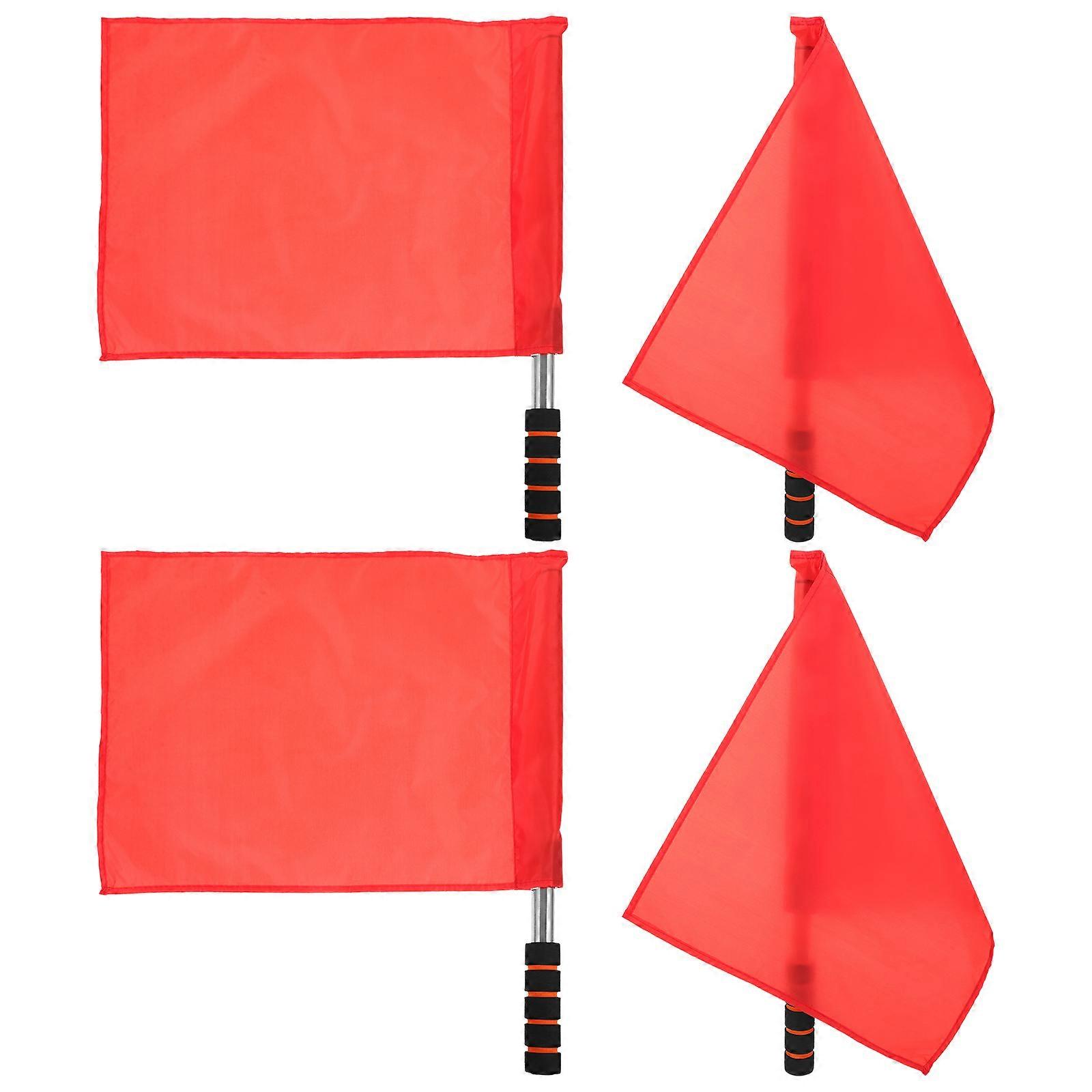 Red Sports Referee Flag for with 24Pcs Hand Signals