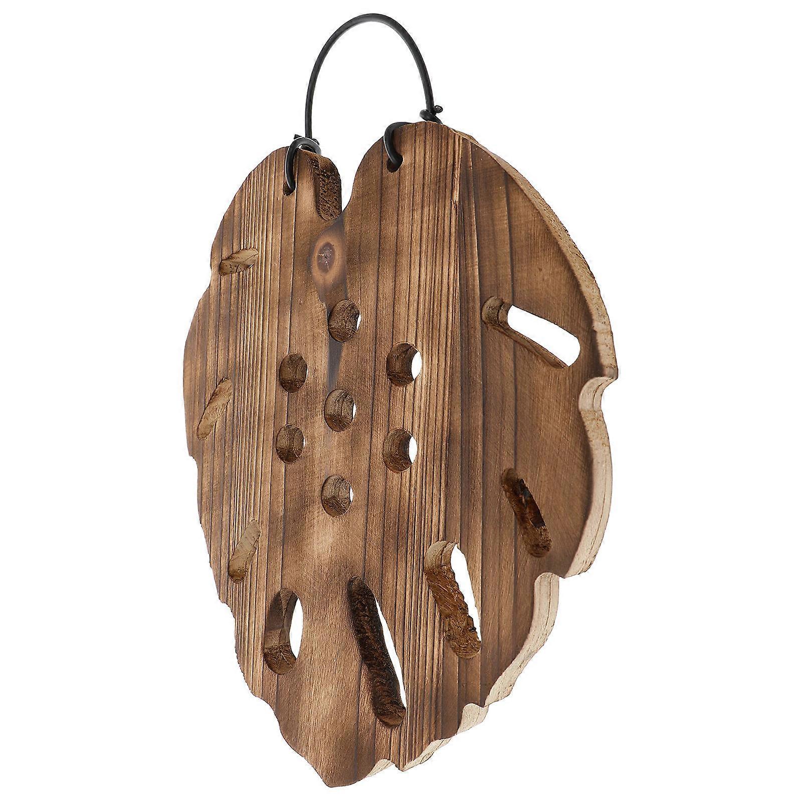 Fern Mounting Board Unique Hexagonal Brown Wood Panel for Vertical Display 3Pcs